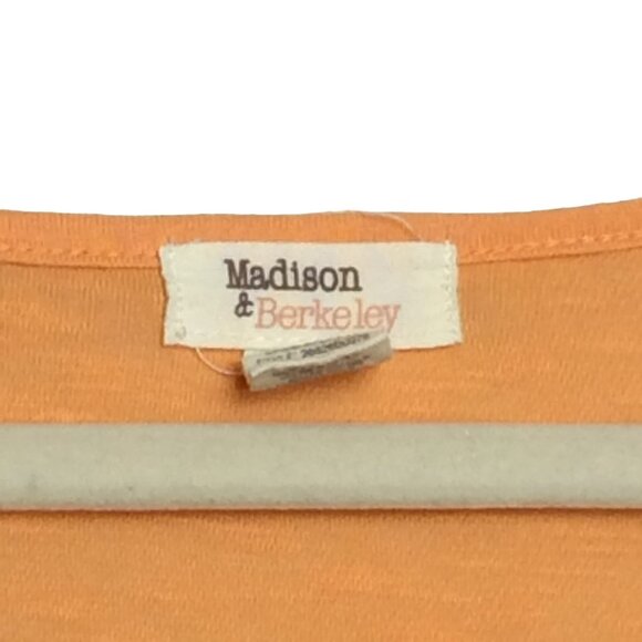 Madison & Berkeley Women's 2X Orange‎ Short Sleeve Graphic Top Blouse Boho Flowy - Picture 6 of 8